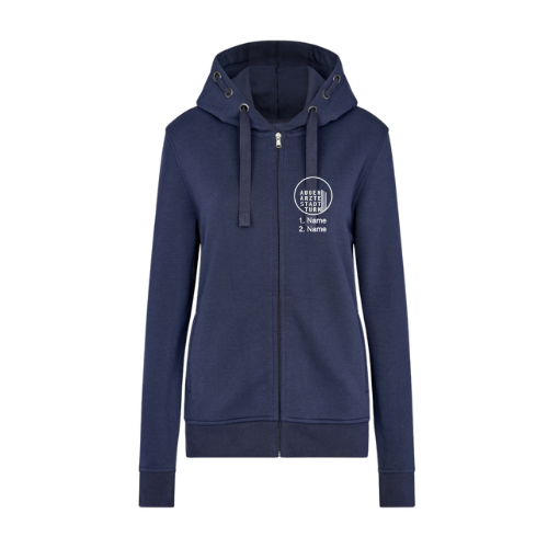 Damen Premium Hoodie Jacke mit Logo und Name Navy-S
