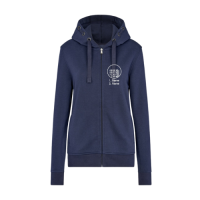 Damen Premium Hoodie Jacke mit Logo und Name Navy-S